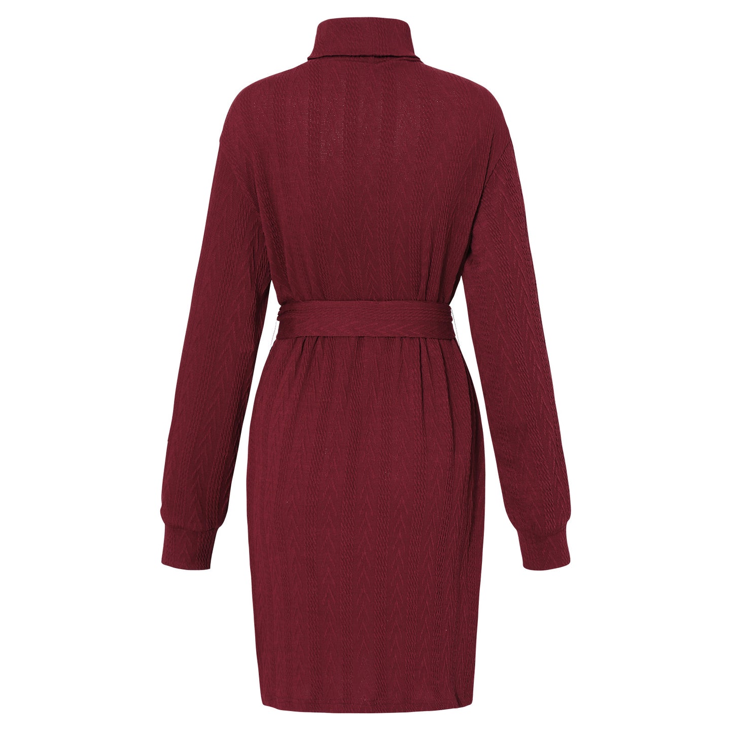 Fashion High Neck Knitted Short Dresses