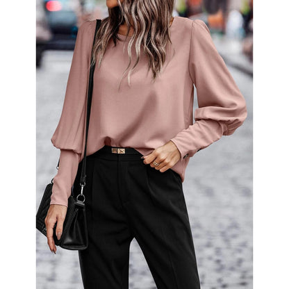 Casual Summer Back Button Long Sleeves Blouses Shirts