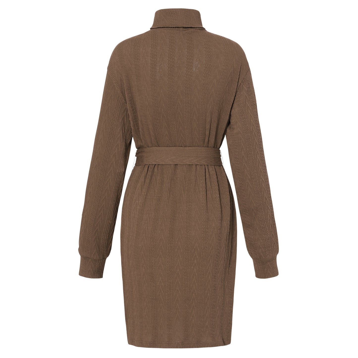 Fashion High Neck Knitted Short Dresses