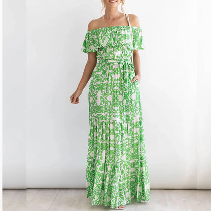 Sexy Off The Shoulder Short Sleeves Long Maxi Dresses