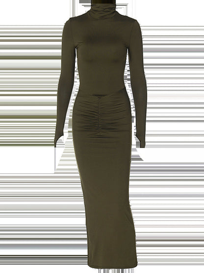Sexy Stand High Neck Long Sleeves Sheath Dresses