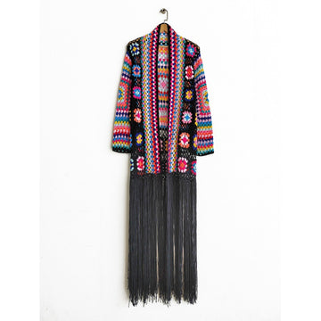 Colorful Crochet Irregular Tassels Coats for Women
