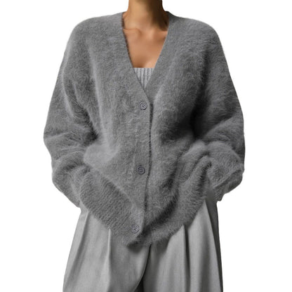 Casual V Neck Long Sleeves Knitted Sweaters