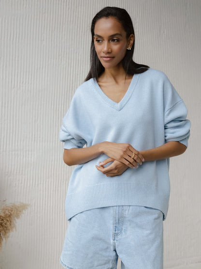 Casual V Neck Long Sleeves Sweaters for Women