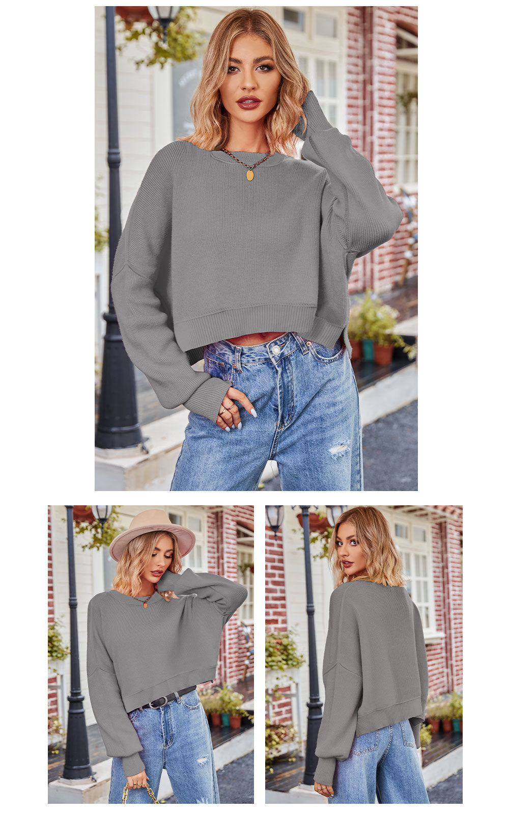 Fashion Round Neck Knitted Pullover Sweaters
