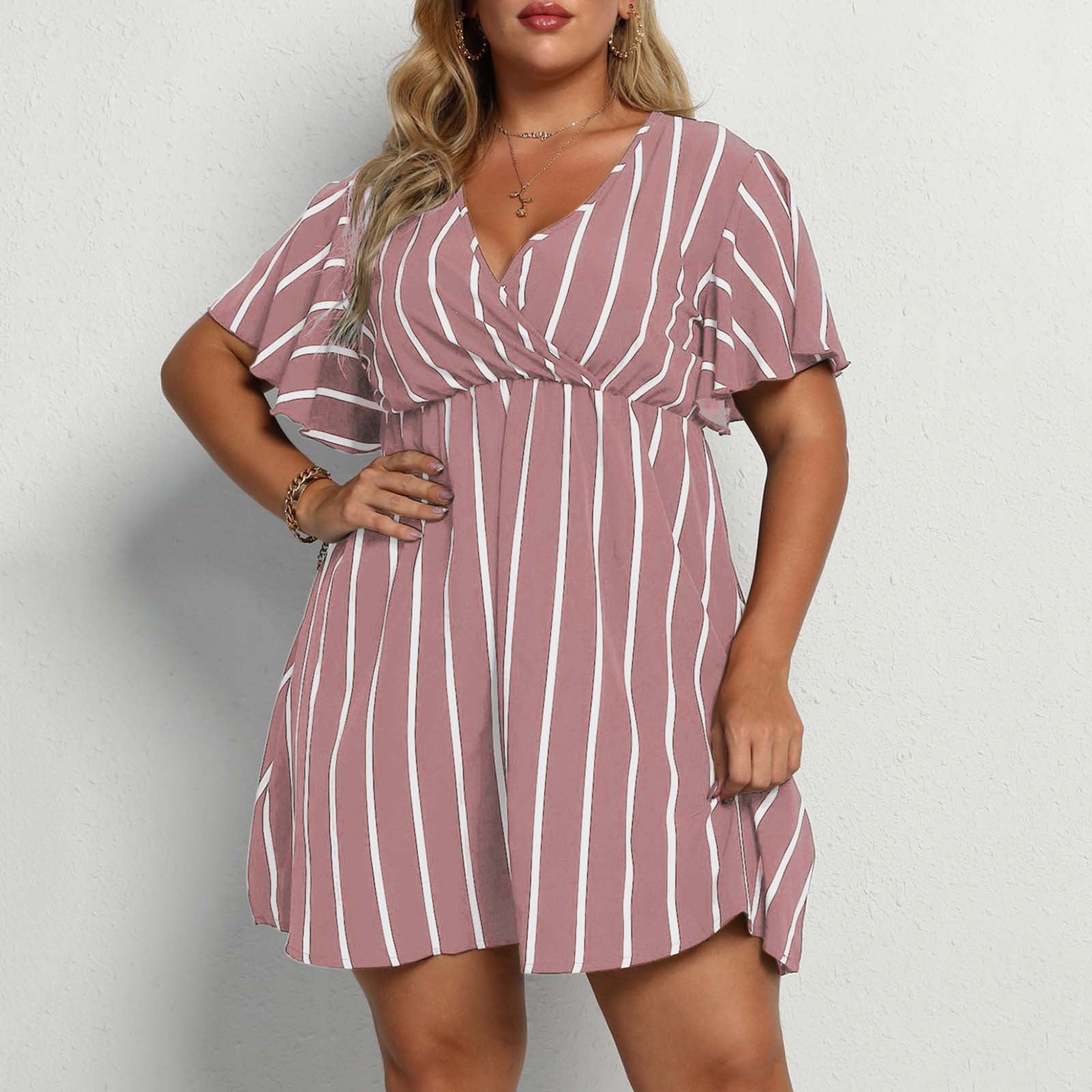 Casual Plus Sizes Boho Short Dresses