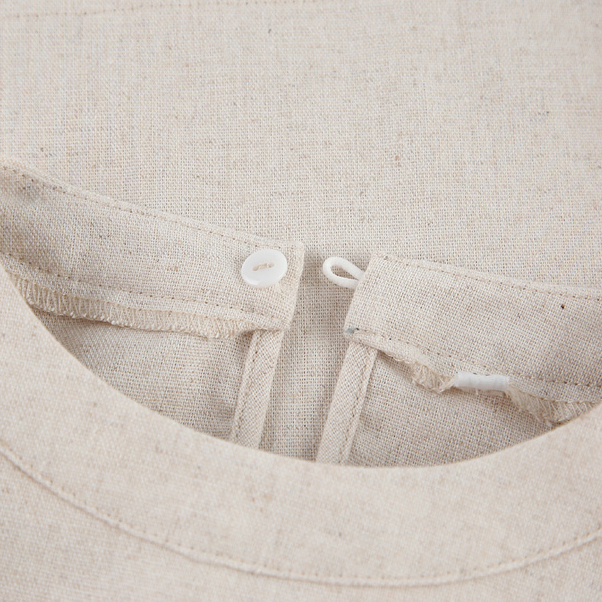 Casual Summer Cotton Linen Sleeveless Tops & Cropped Pants Suits
