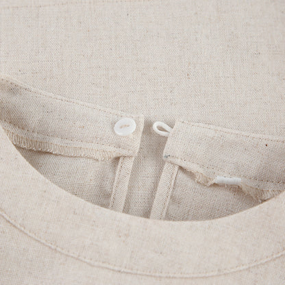Casual Summer Cotton Linen Sleeveless Tops & Cropped Pants Suits