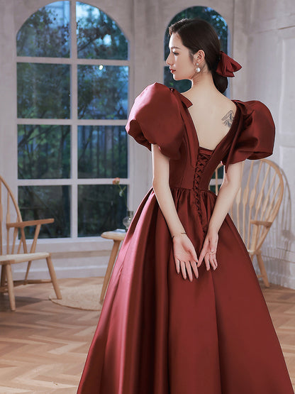 Elegant Wine Red Ball Gown Dresses