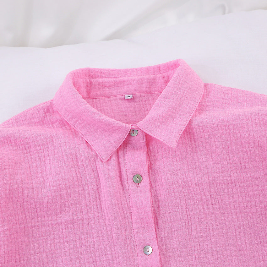 Fashion 100% Cotton Shirts & Shorts Two Pieces Sets