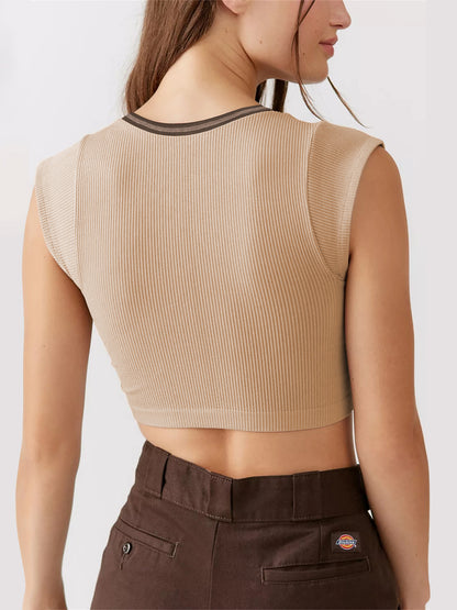 Sexy Designed Midriff Baring Knitted T Shirts