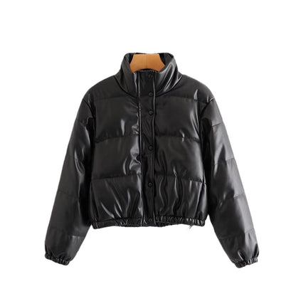 Casual Winter Pu Cotton Jackts for Women