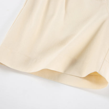 Ivory Cotton Linen Sleeveless Vest and Shorts Suits