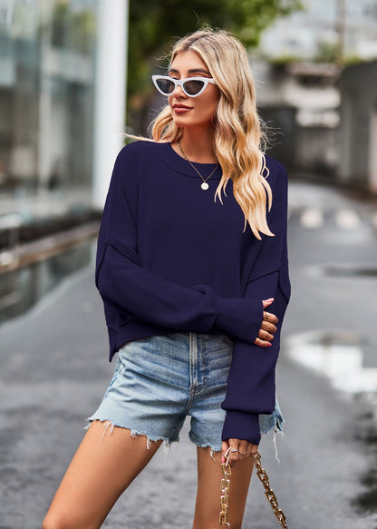 Fashion Round Neck Knitted Pullover Sweaters