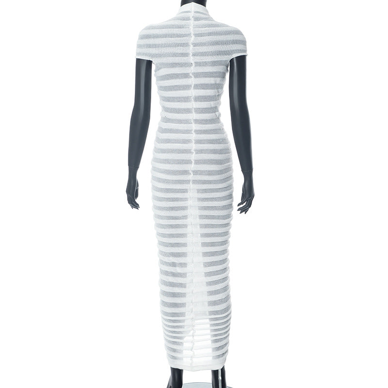 Sexy See Through Knitted Long Dresses