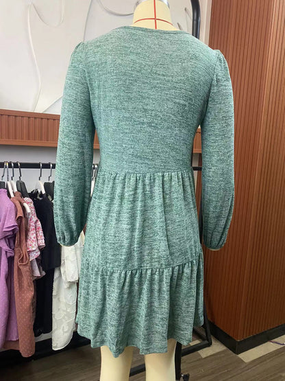 Fashion Square Neckline Fall Mini Dresses