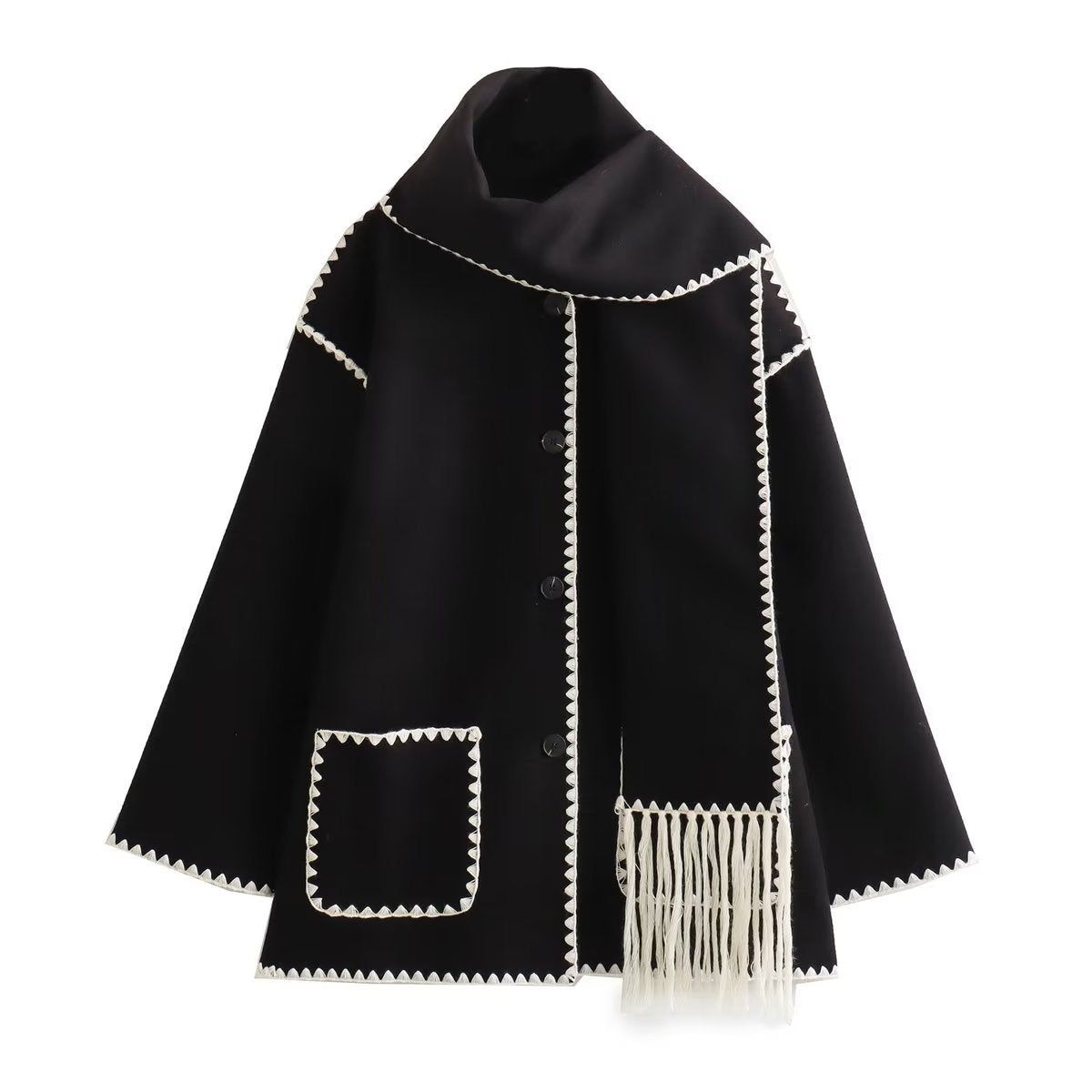 Fashion Women Nylon Coats with Scarves