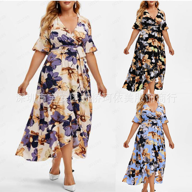 Casual Boho Irregular Plus Sizes Summer Women Dresses