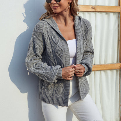 Fashion Twist Knitted Cardigan Coats for Women