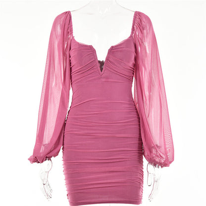Sexy V Neck Summer Backless Mini Dresses