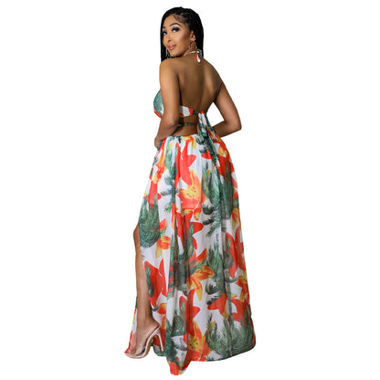 Sexy Halter Plus Sizes Summer Long Dresses