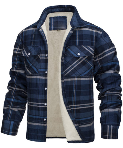 Casual Long Sleeves Thicken Shirts Jackets for Men