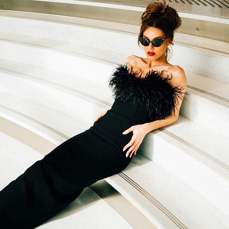 Sexy Strapless Mermaid Black Dresses
