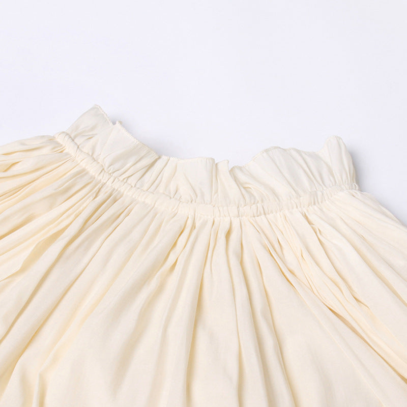 Designed V Neck Ruffled Long Sleeves Cloak Dresses