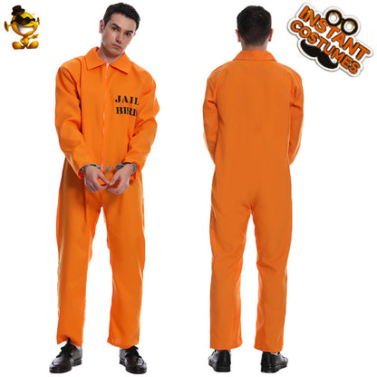 Halloween Couple Orange Prisoner Cosplay Costumes Jumpsuits