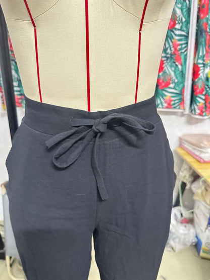 Casual Linen Drawstring Women Pants