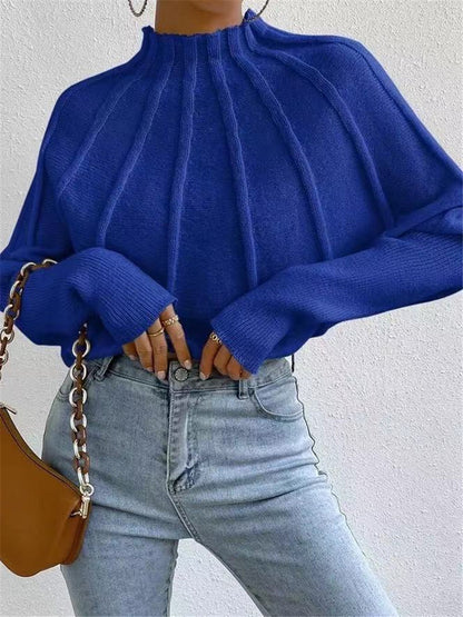 Casual High Neck Pullover Knitted Sweaters