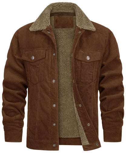 Casual Winter Long Sleeves Velvet Jacket Coats for Men