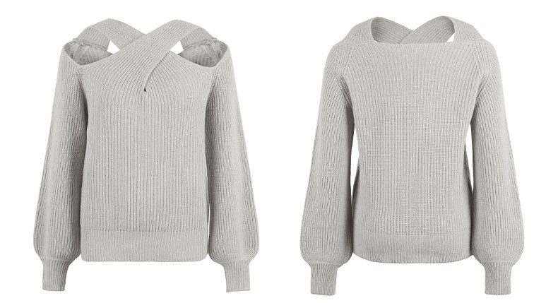Fashion Crossed Fall Women Knitted Sweaters