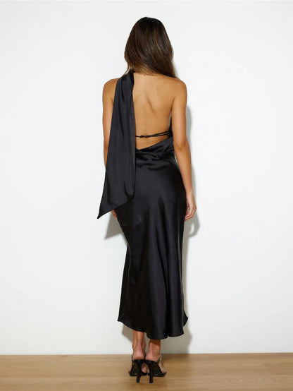 Sexy Satin Backless Evening Dresses