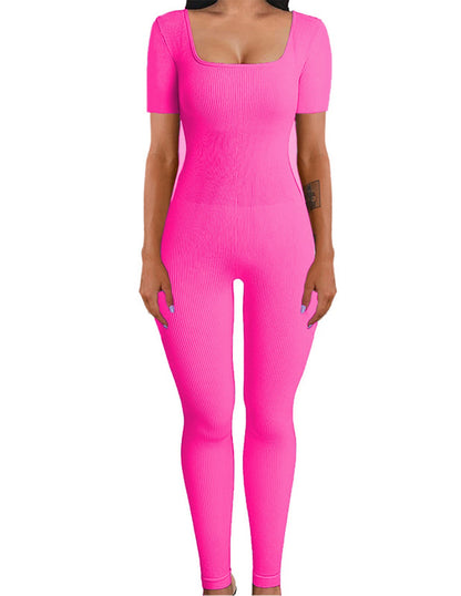 Sexy Short Sleeves Sports Jumpsuits for Women