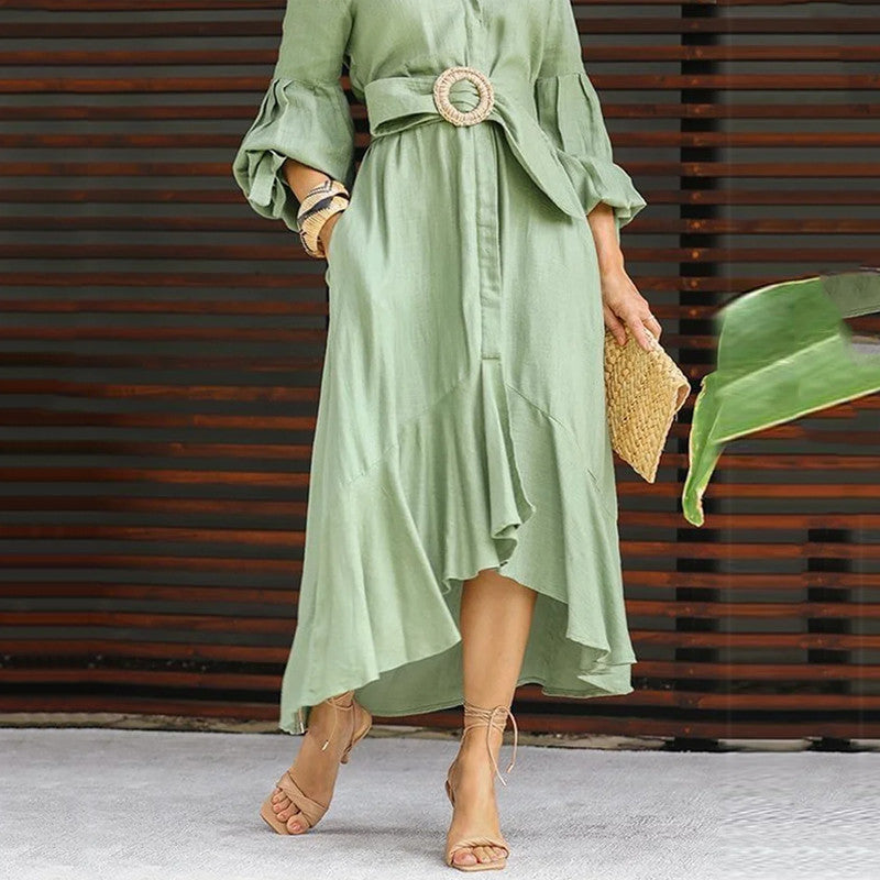 Fashion Long Sleeves Dresses with Pocket