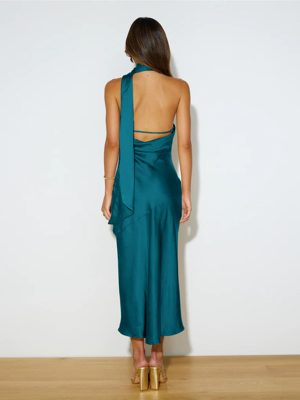 Sexy Satin Backless Evening Dresses