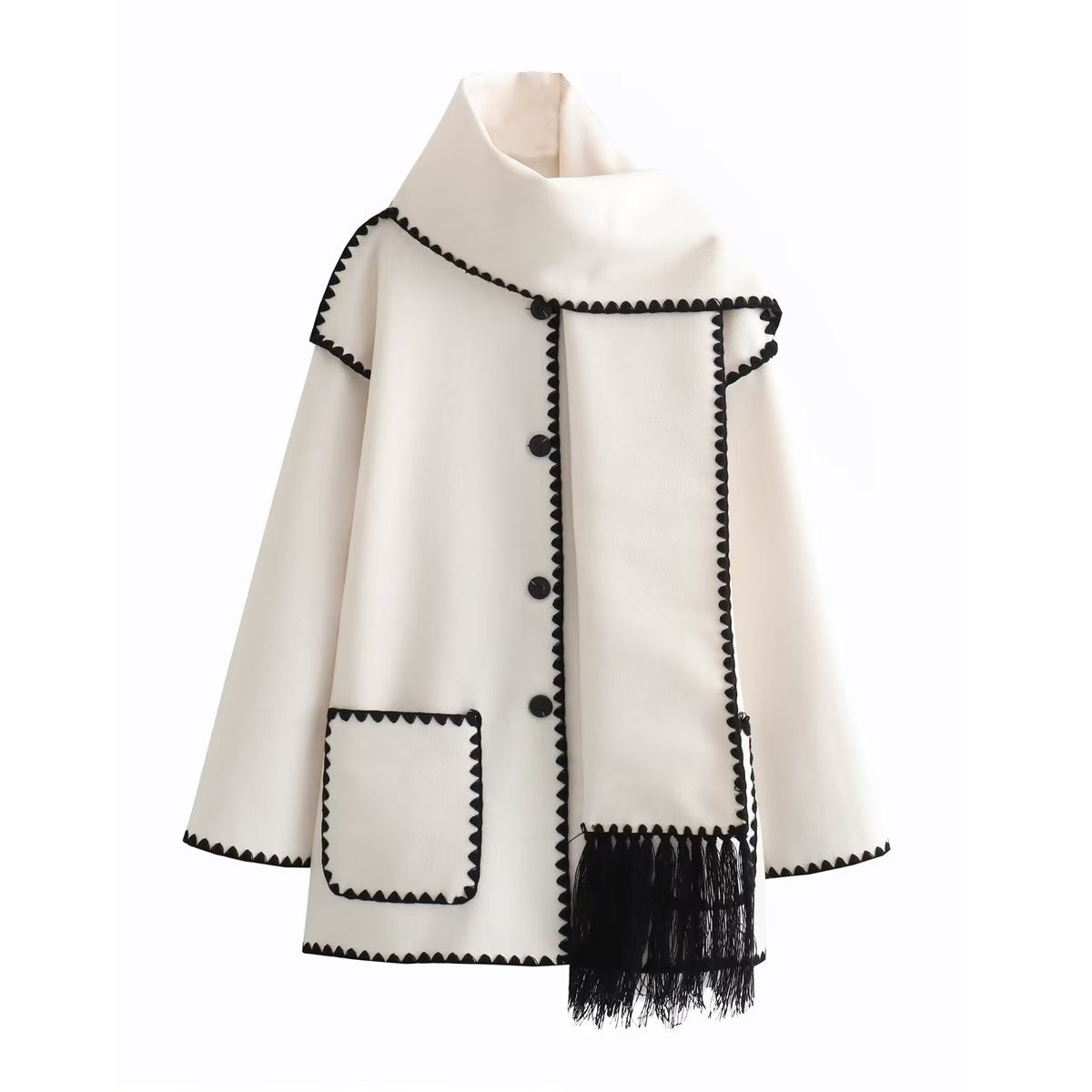 Fashion Women Nylon Coats with Scarves
