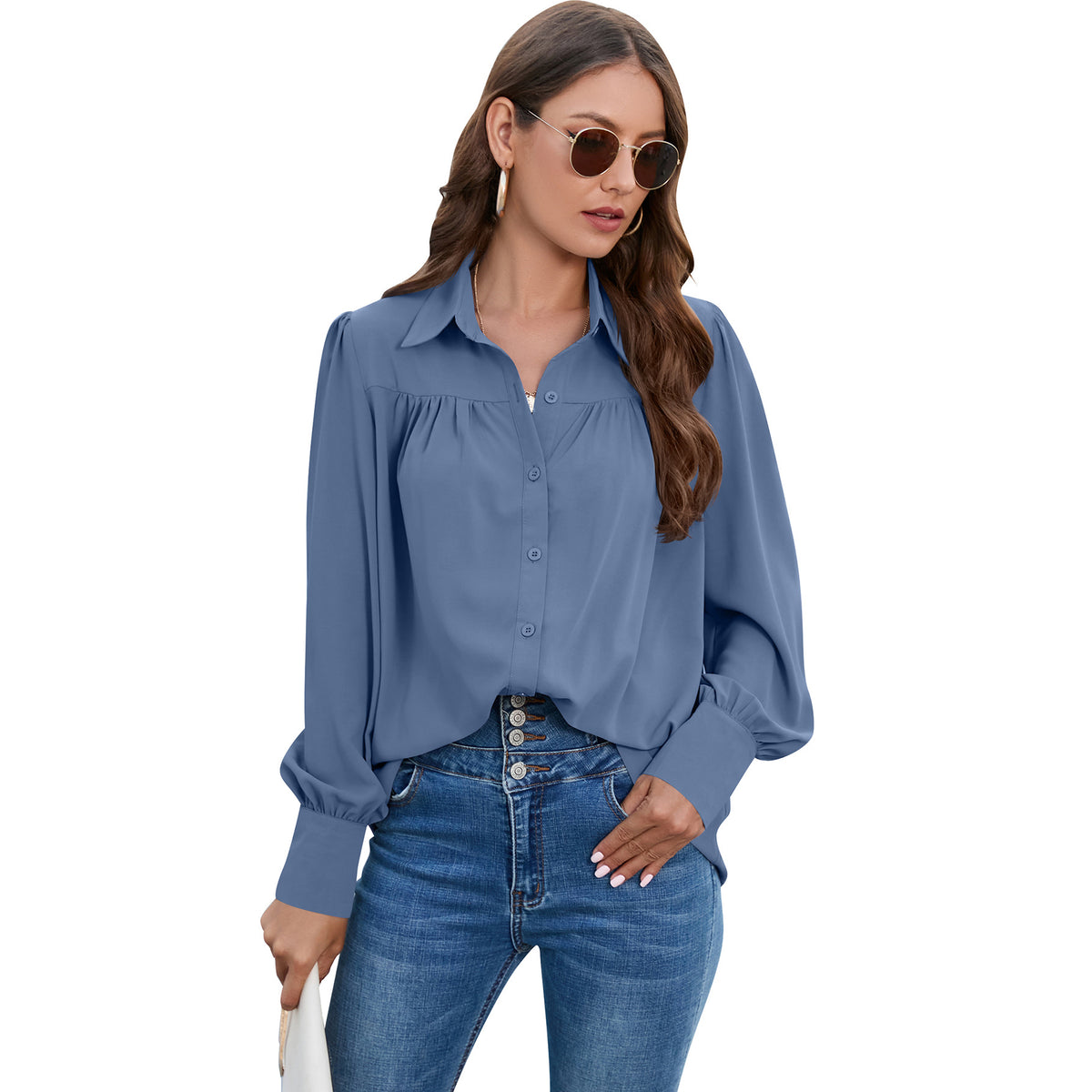 Casual Chiffon Long Sleeves Blouses for Women