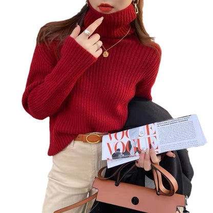 Casual High Neck Long Sleeves Knitted Sweaters