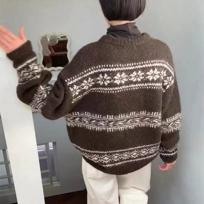 Vintage Christmas Pullover Knitted Sweaters