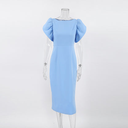 Summer Blue Bodycon Midi Dresses