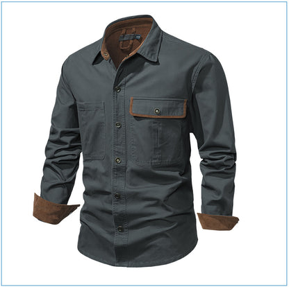 Casual Cotton Plus Sizes Long Sleeves Shirts for Men