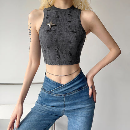 Sexy Summer Sleeveless Midriff Baring Tank Tops