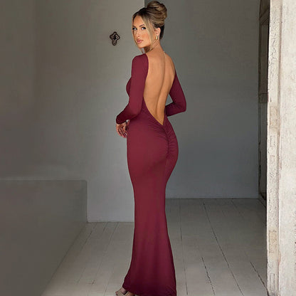 Fashion Backless Long Sheath Dresses