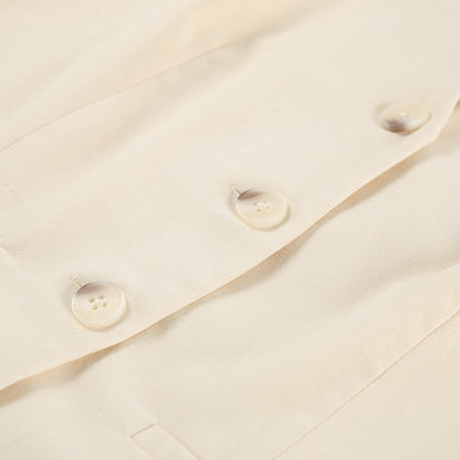 Ivory Cotton Linen Sleeveless Vest and Shorts Suits