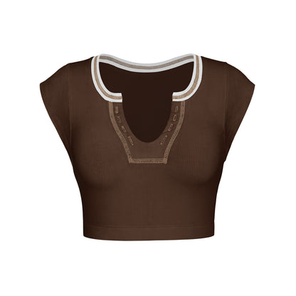 Sexy Designed Midriff Baring Knitted T Shirts