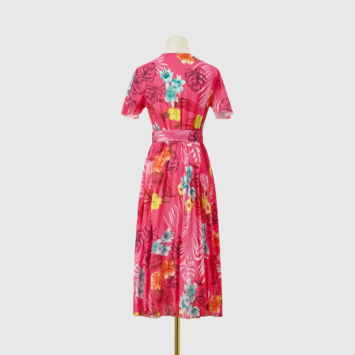 Summer Floral Print Short Sleeves Midi Dresses