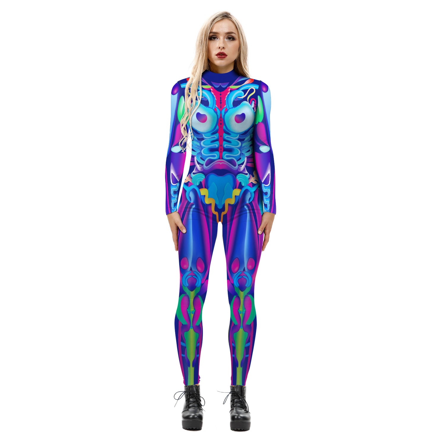 Halloween Skeleton Long Sleeves Jumpsuits Cosplay Costumes