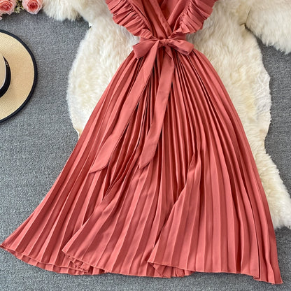 Elegant V Neck Women Long Dresses